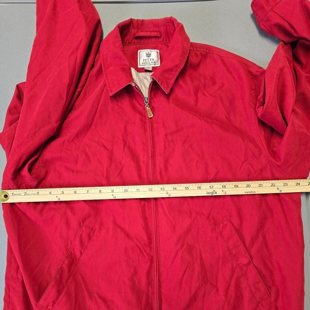 Peter Millar Red Full Zip Jacket Men XL Lightweight Golf Casual Coat - Picture 10 of 12